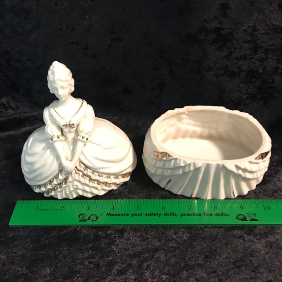 Vintage Powder container / jar figural woman Beautiful Glamour - Picture 9 of 11